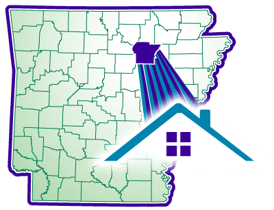 Map of AR showing the location of Batesville, Arkansas